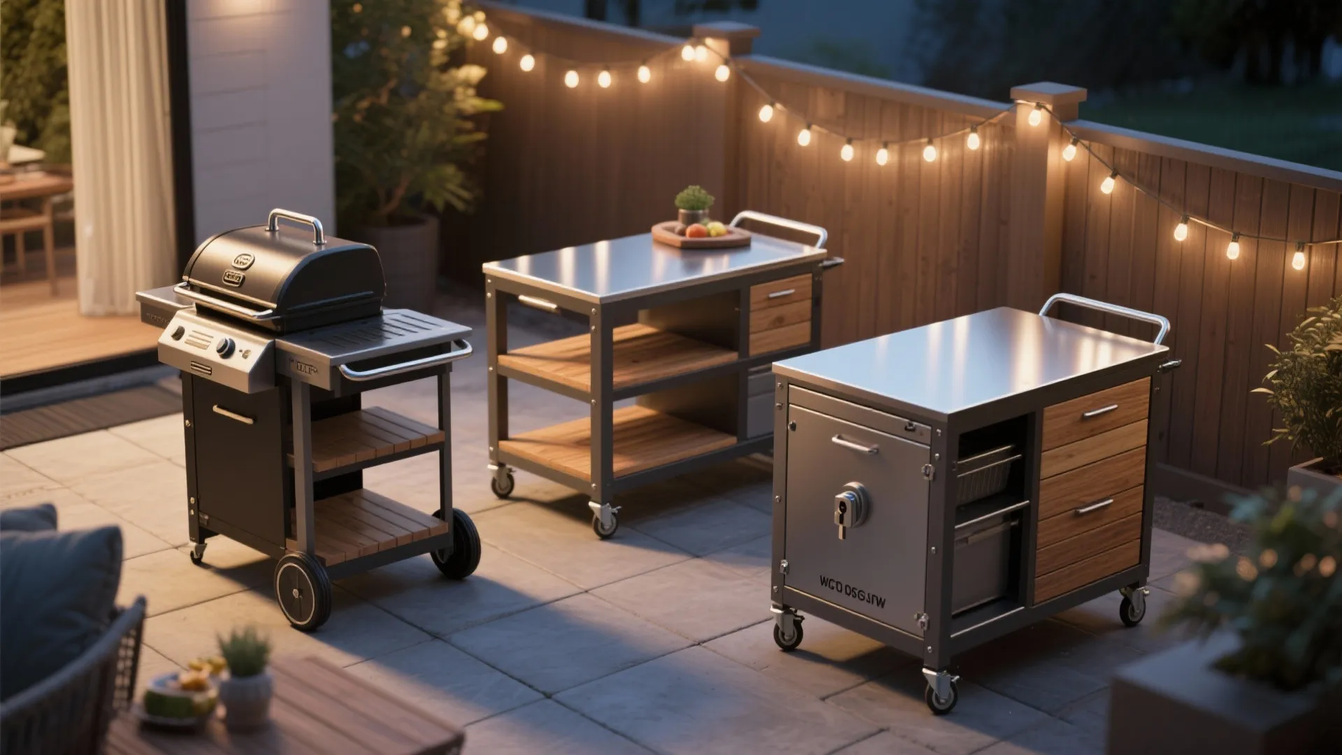 4. Modular cart system for flexible cooking zones