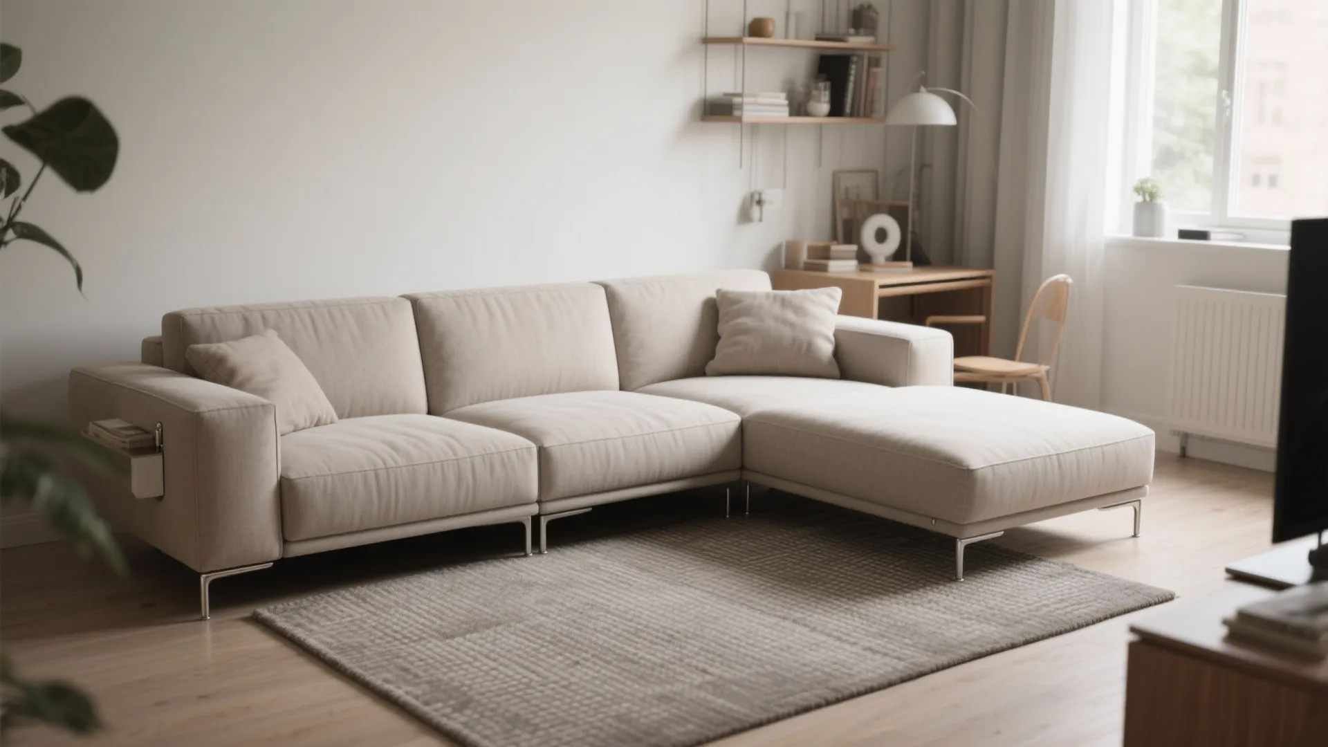 3. Slim chaise integrated into modular seating