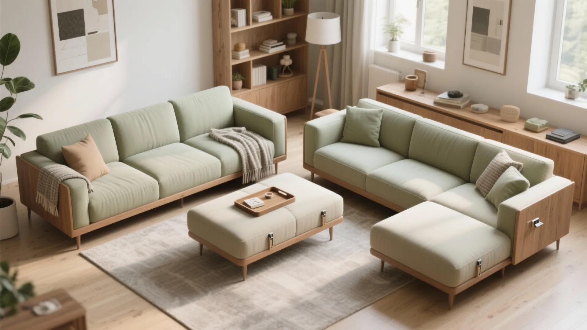 Modular Two-Sofa Combos