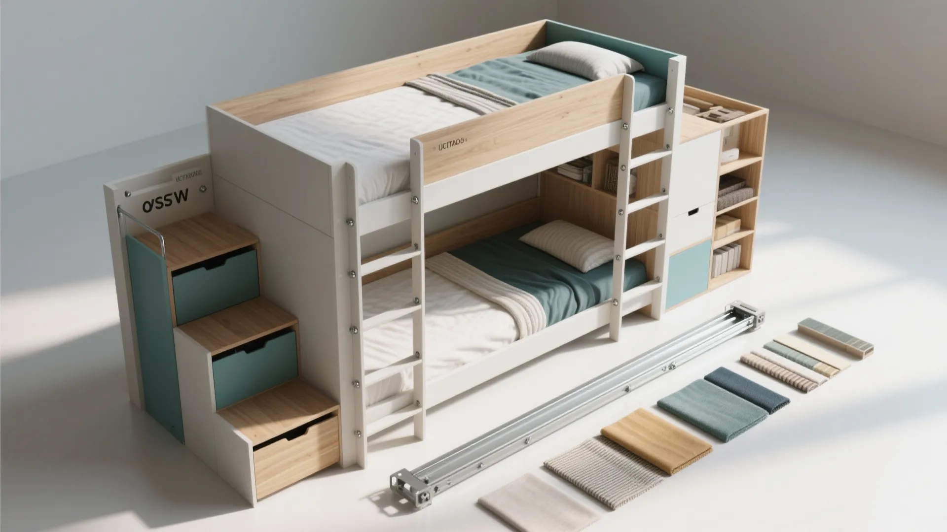 5. Convertible twin-to-double modular bunks
