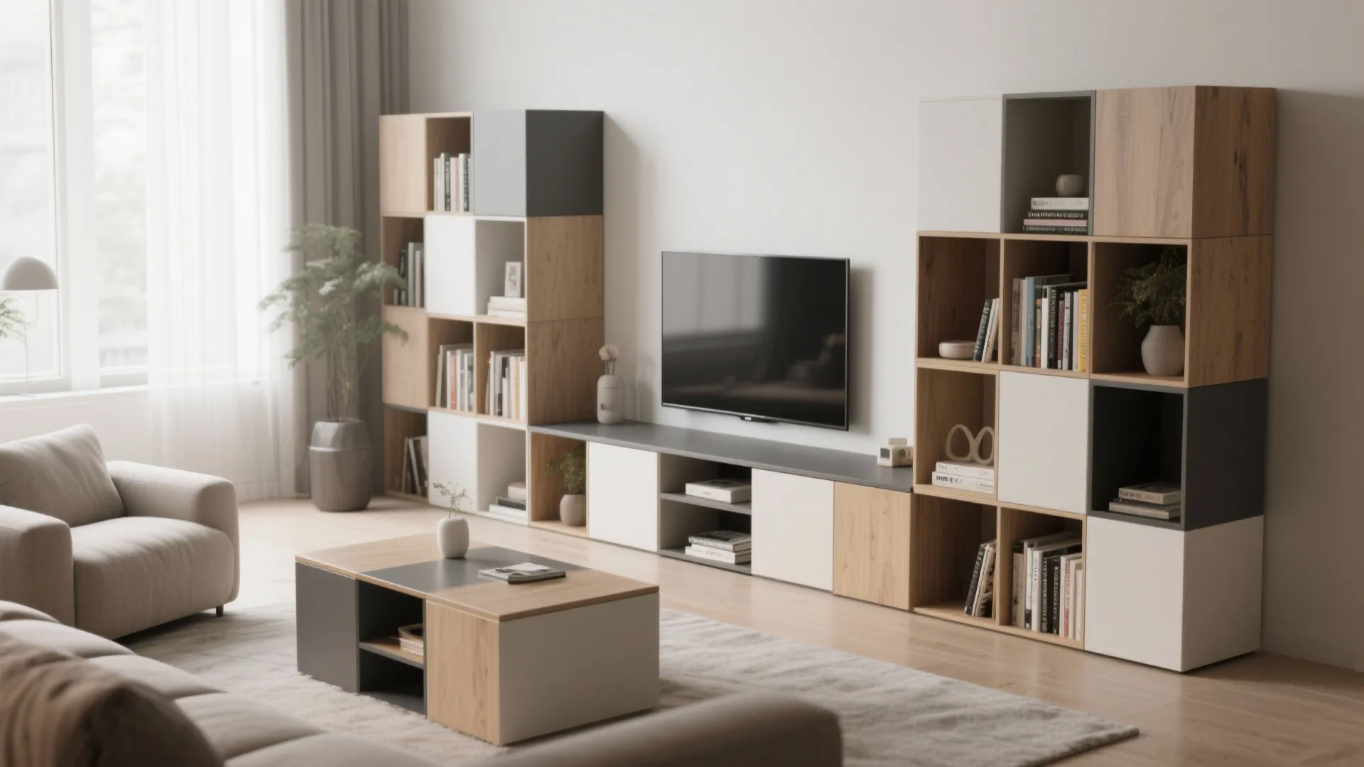 Modular cube system for flexible layout