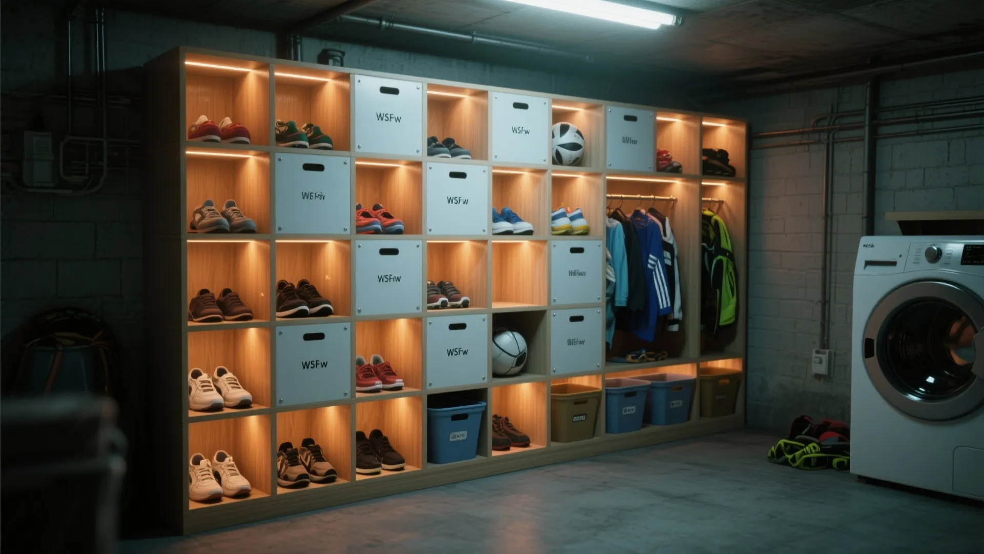 5. Modular Cube Storage with Integrated Lighting