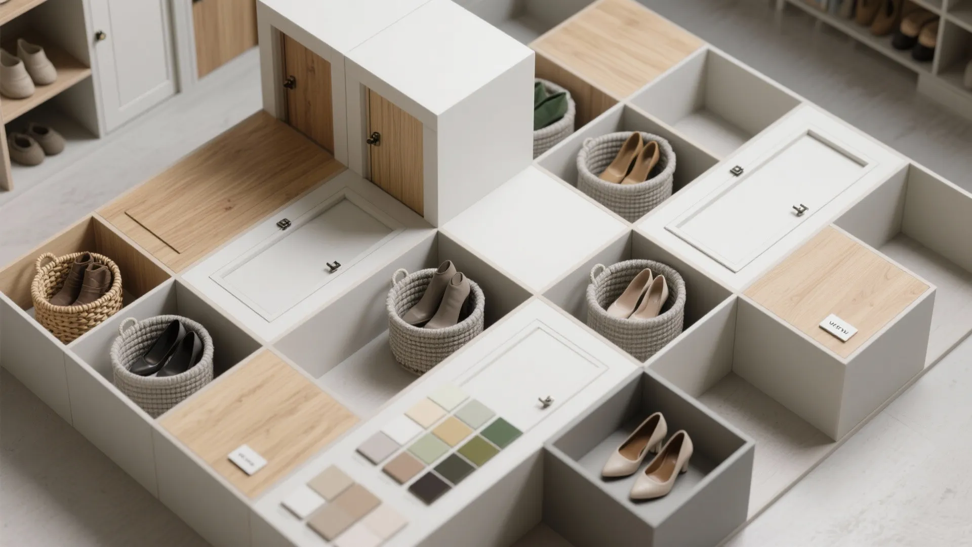5. Modular cubes with doors — mix and match