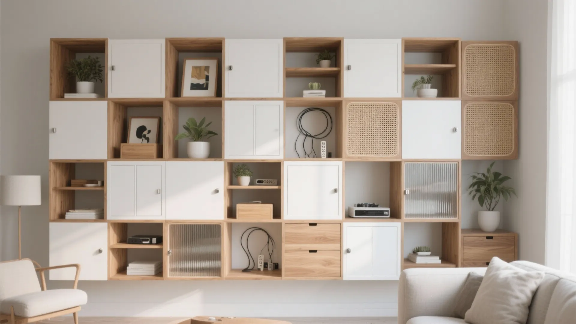 Modular Cube System with Mixed Open/Closed Faces