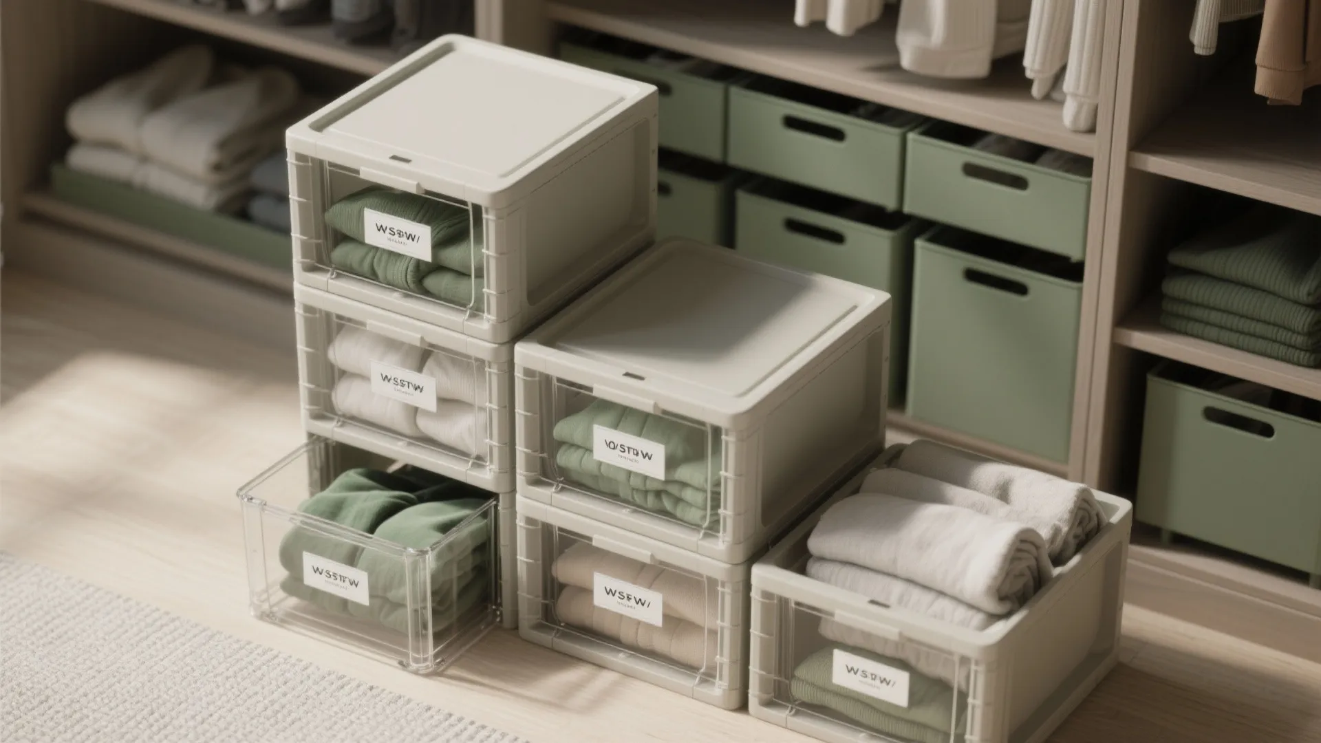 5. Modular cubes, clear bins, and seasonal rotation