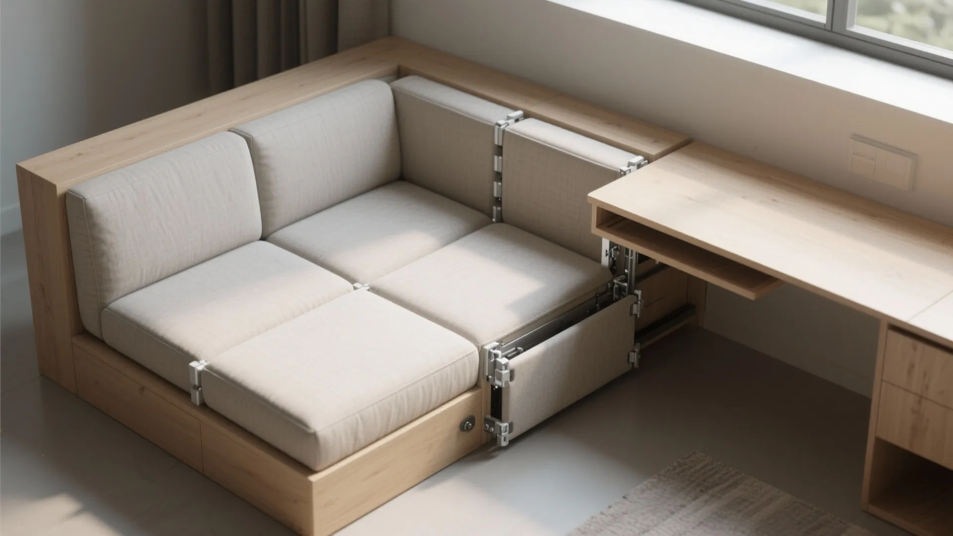 4. Modular daybed with fold-out worktop