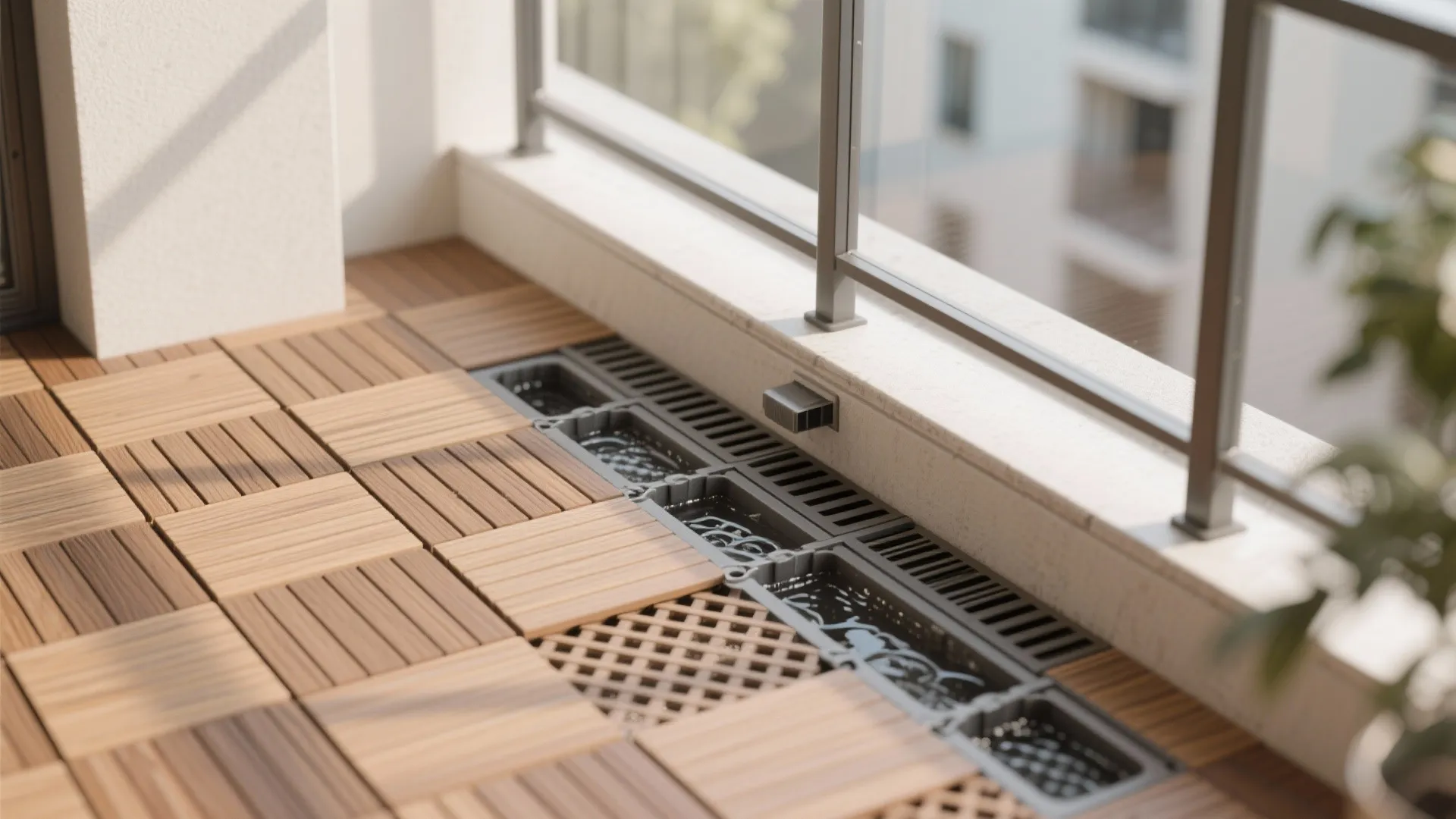 Compact modular decking that breathes and drains