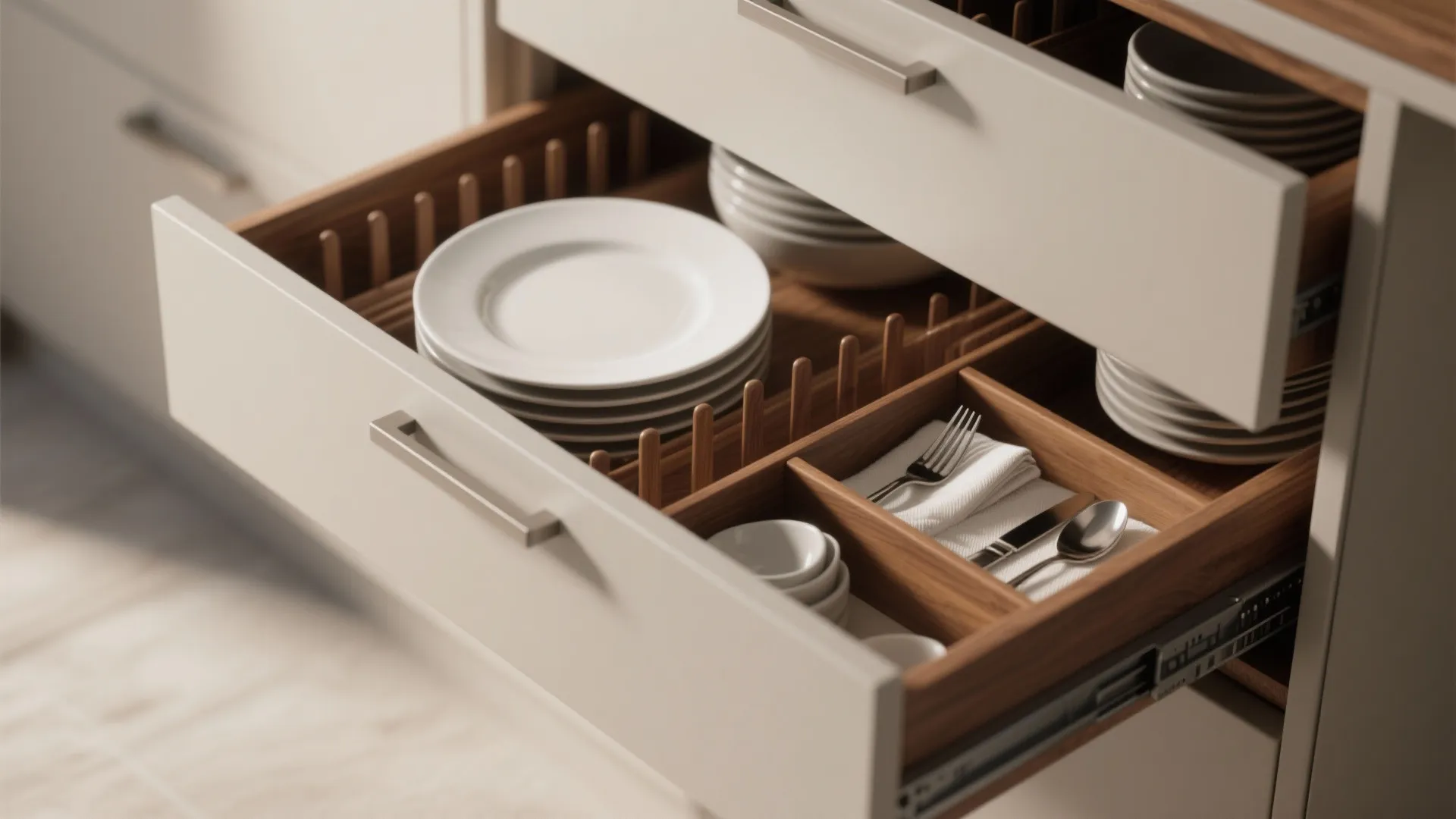 Modular Crockery Unit with Drawers and Pull-Outs