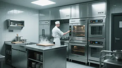 Professional Commercial Kitchen Design with Stainless Steel