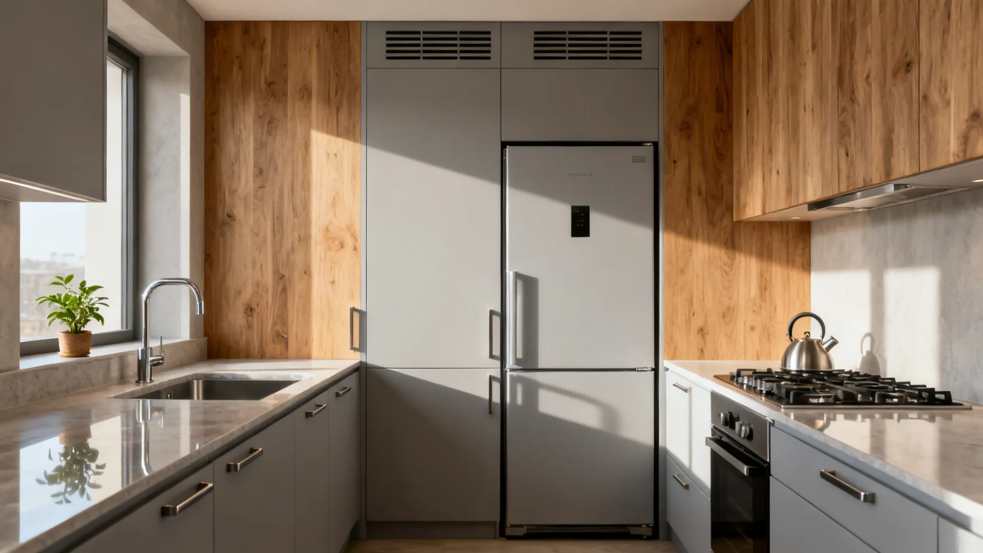 Modular kitchen design with fridge: 5 smart ideas