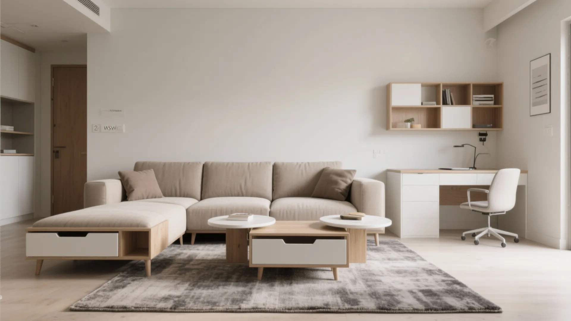Flexible furniture: modular pieces, nesting tables, and wall-mounts
