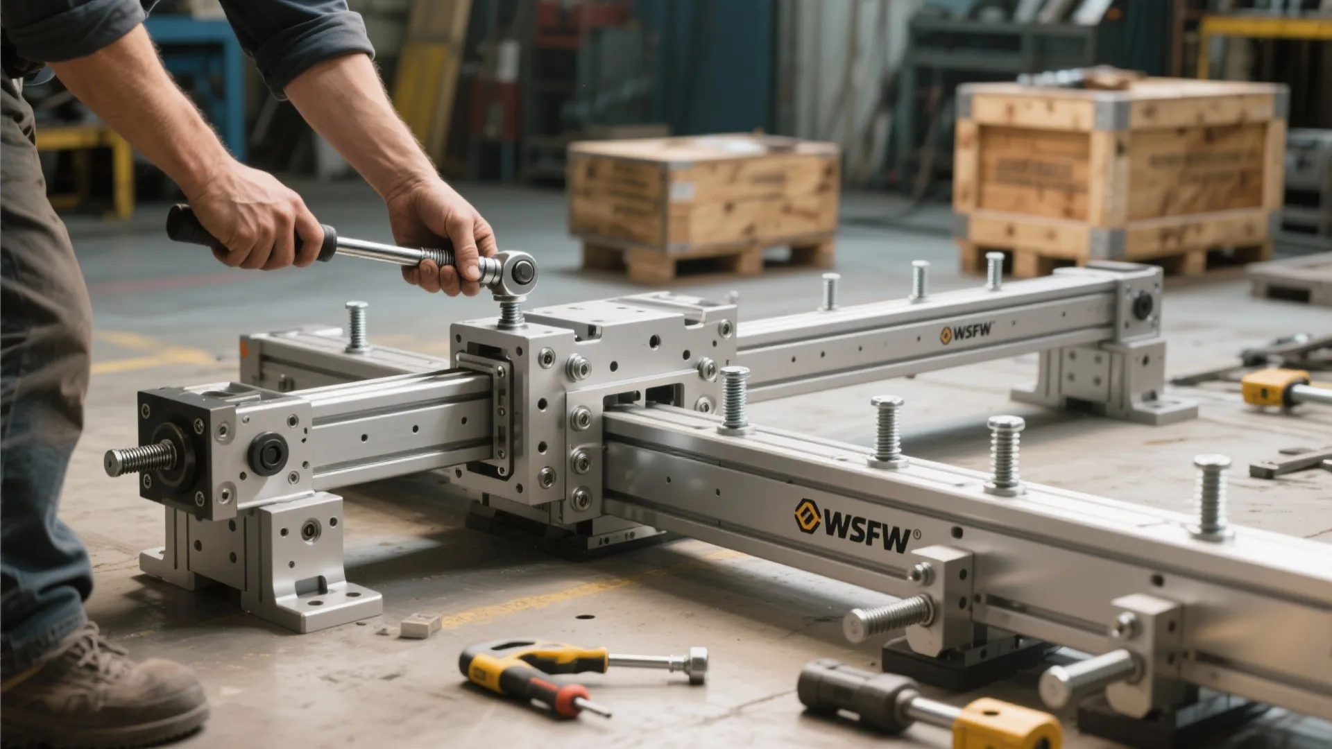 Modular gantry sections for transportable builds