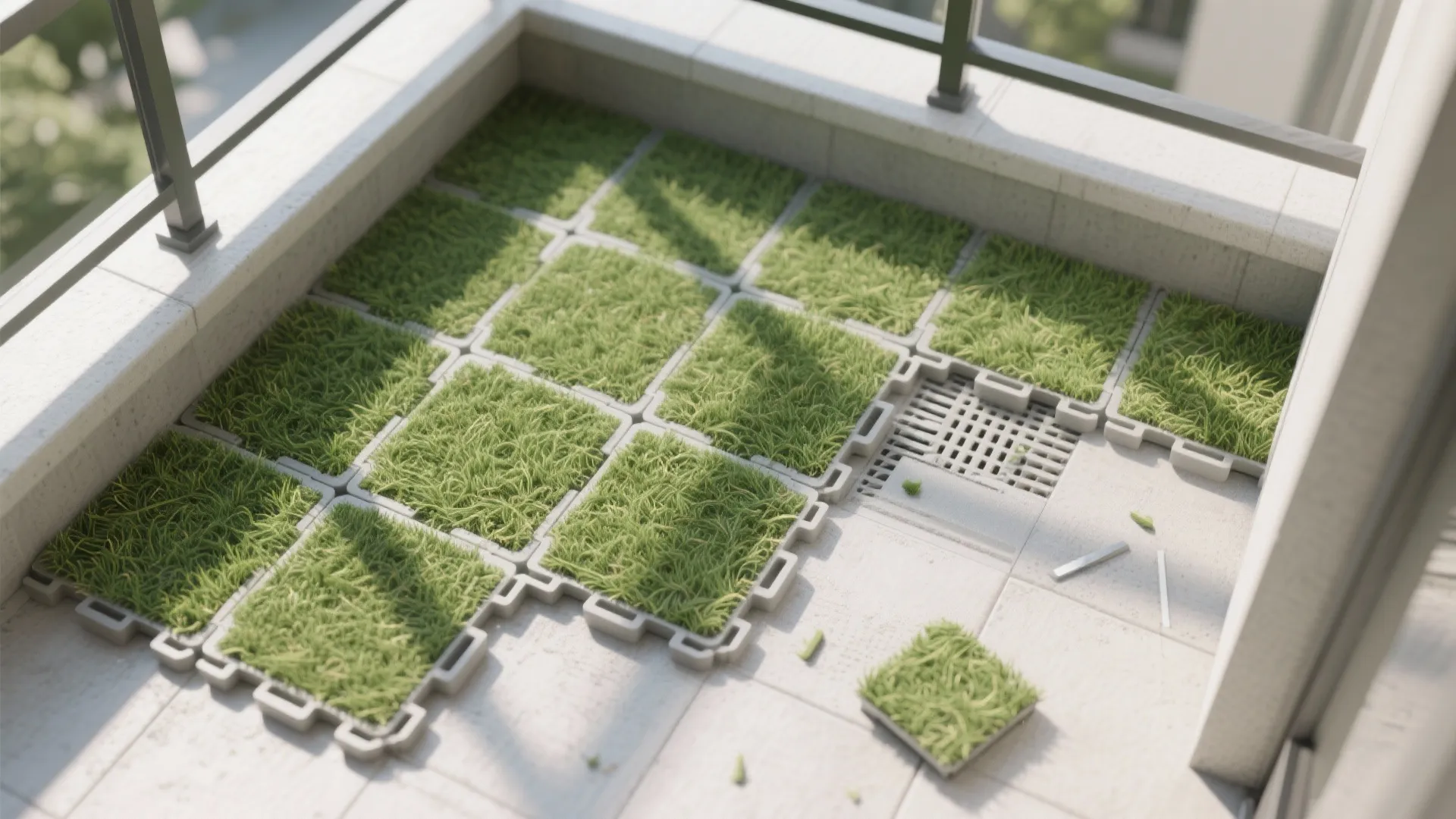 Modular Grass Tiles with Drainage
