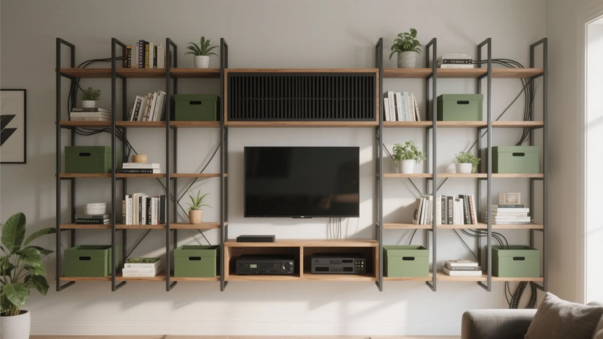 4. Modular grid shelving