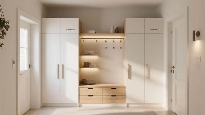 Modern Entryway Closet Design with Built-In Storage