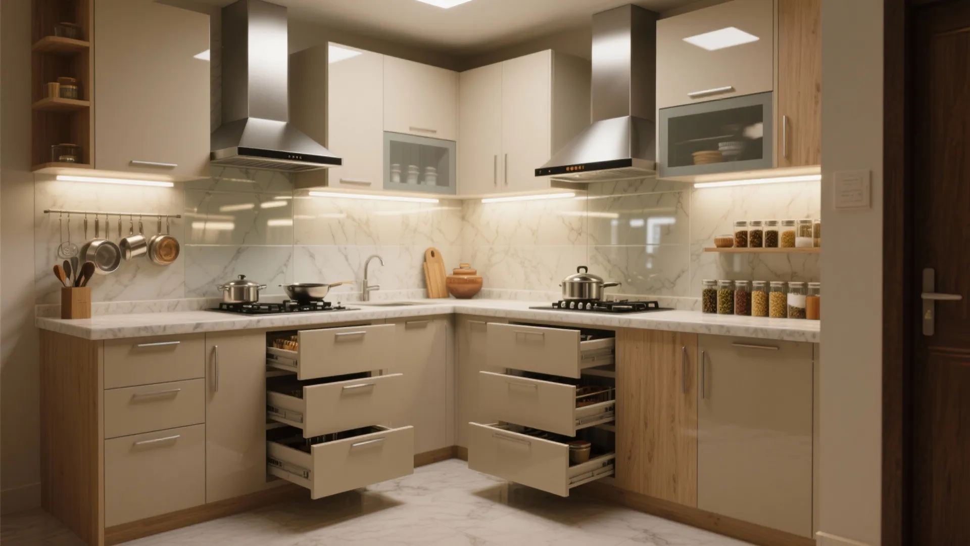 2) A Modular Kitchen That Loves Indian Cooking
