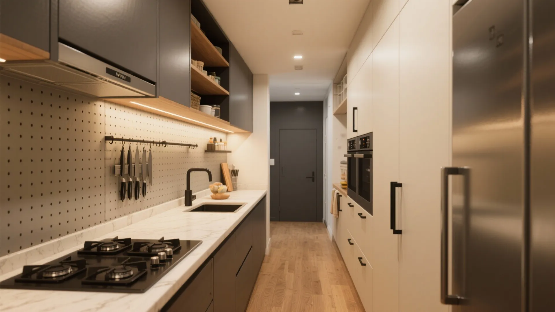 Modular Kitchen with Vertical Storage