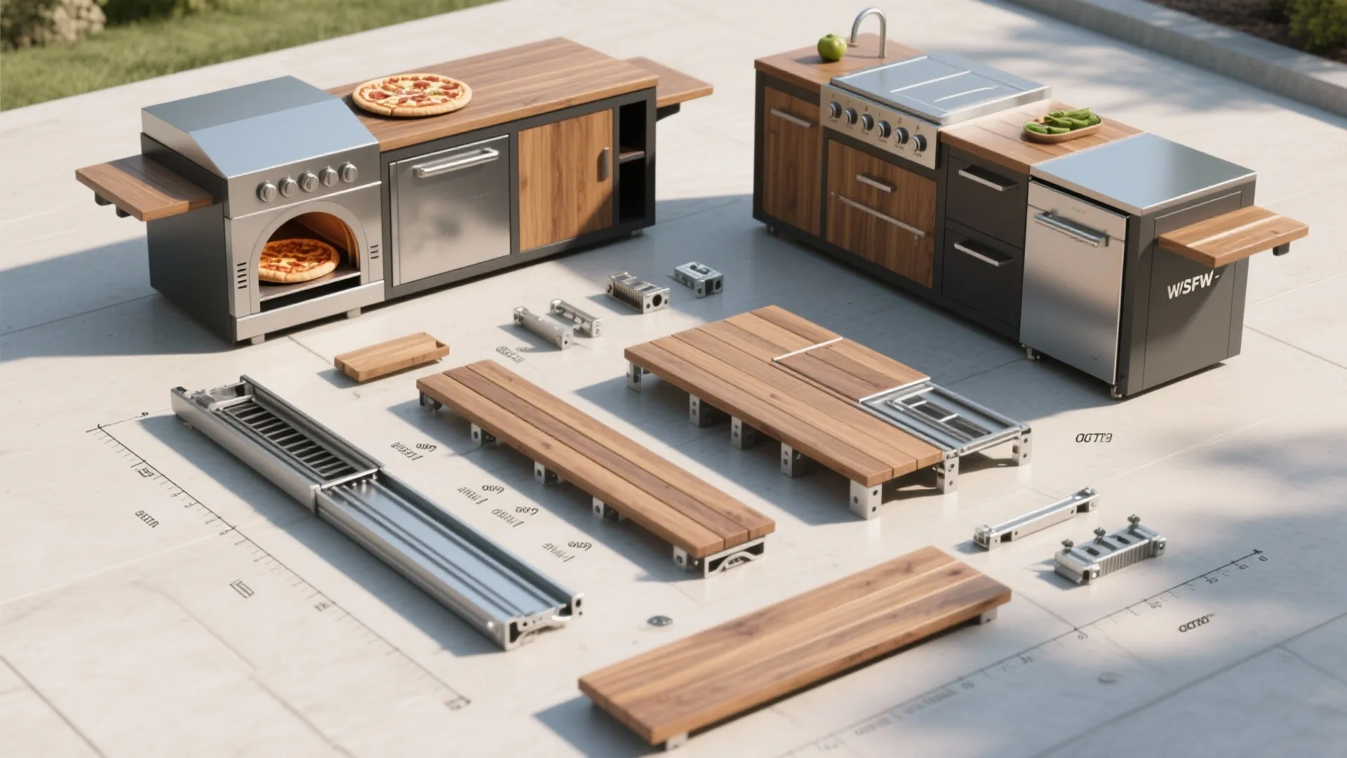 5. Modular Outdoor Kitchen Table