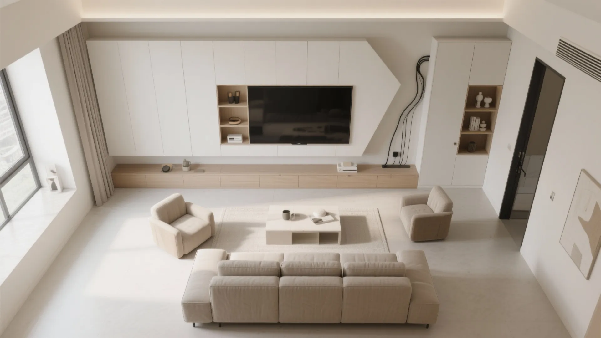 Asymmetrical modular cabinets