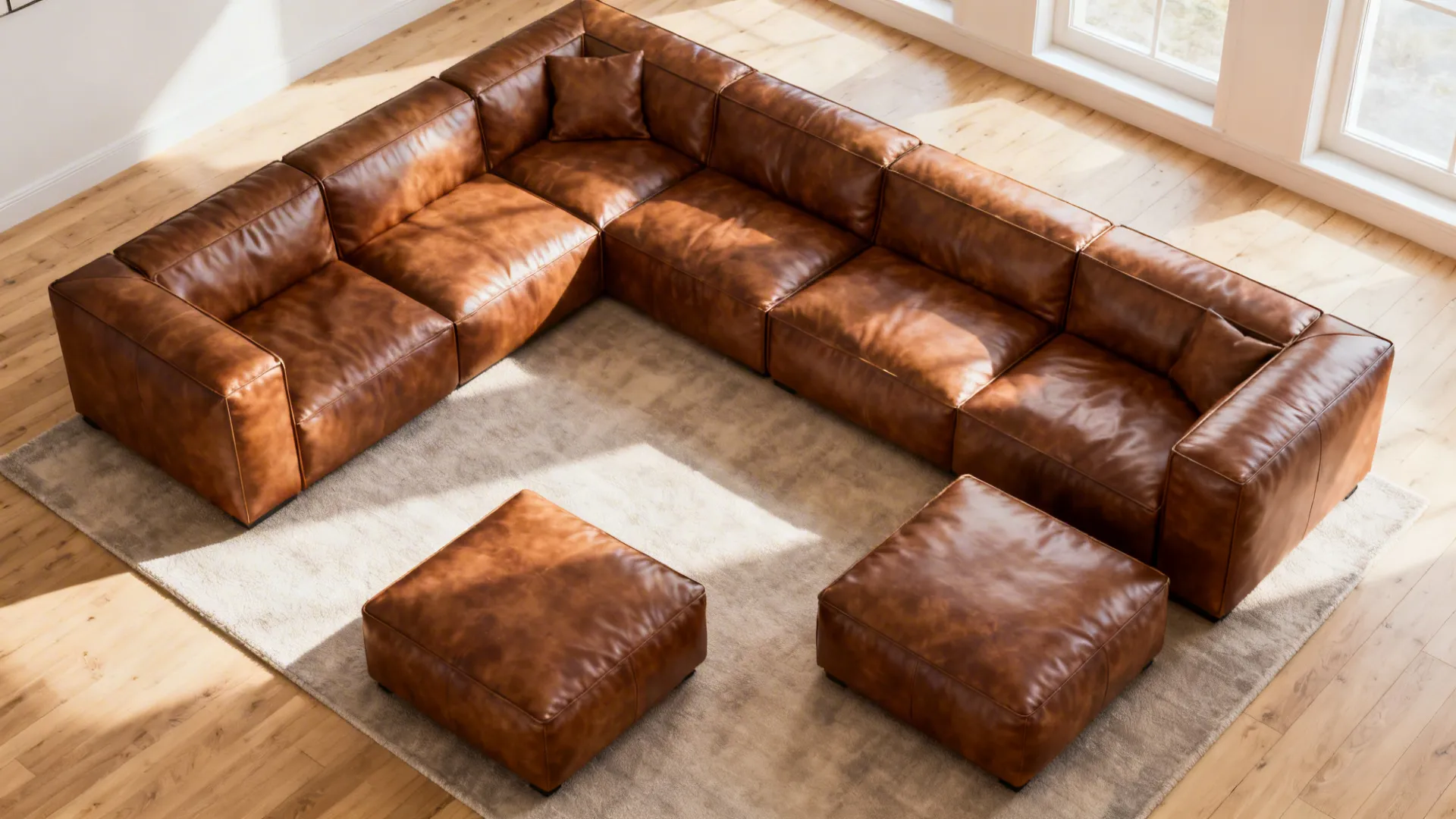 4. Use leather in modular groupings for flexibility