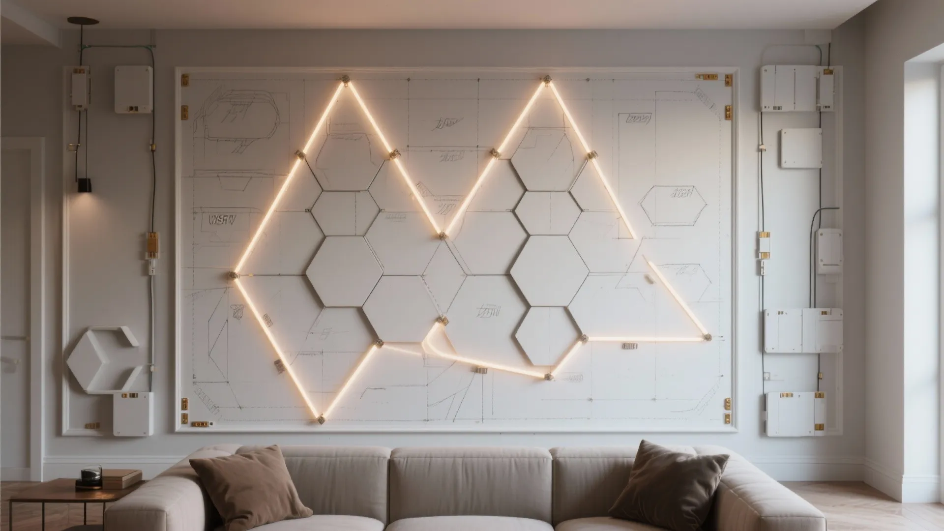 3. Modular LED Strips for Geometric Patterns