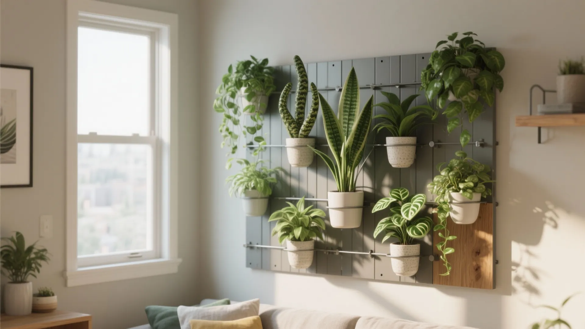 Living wall with modular planters (biophilic power)