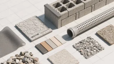Modern Concrete Material Palette for Architectural Design