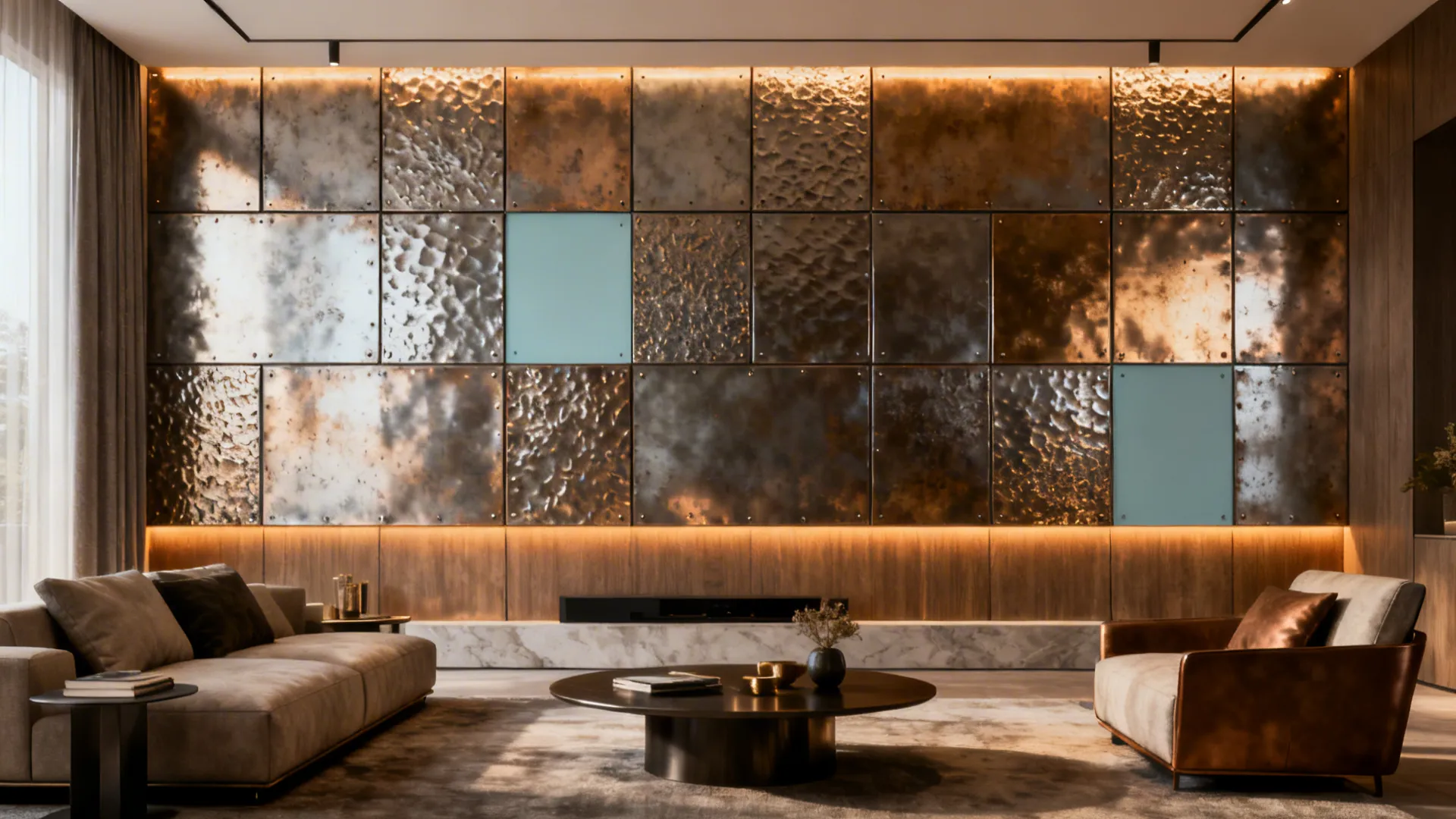 5. Modular Metal Panels for Accent Walls