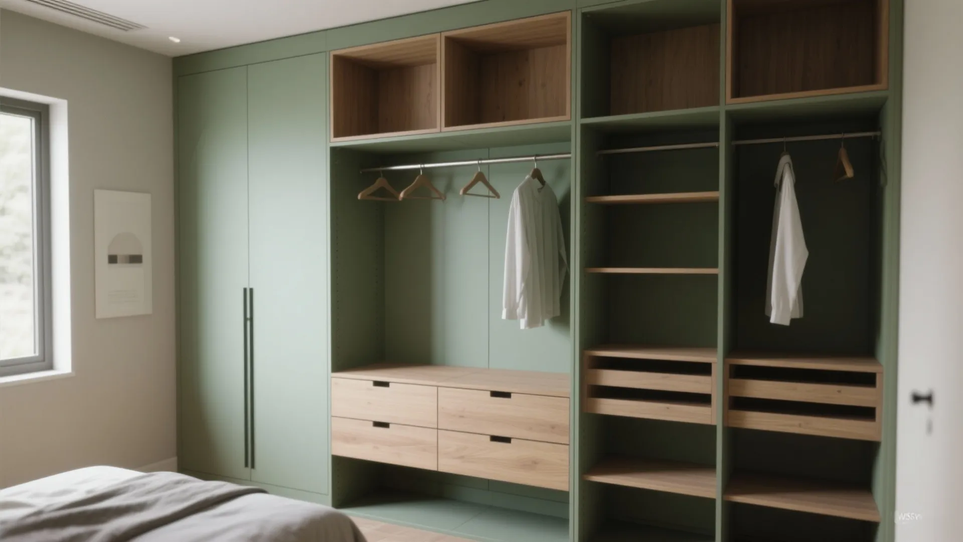 Modular units and open shelving for flexibility