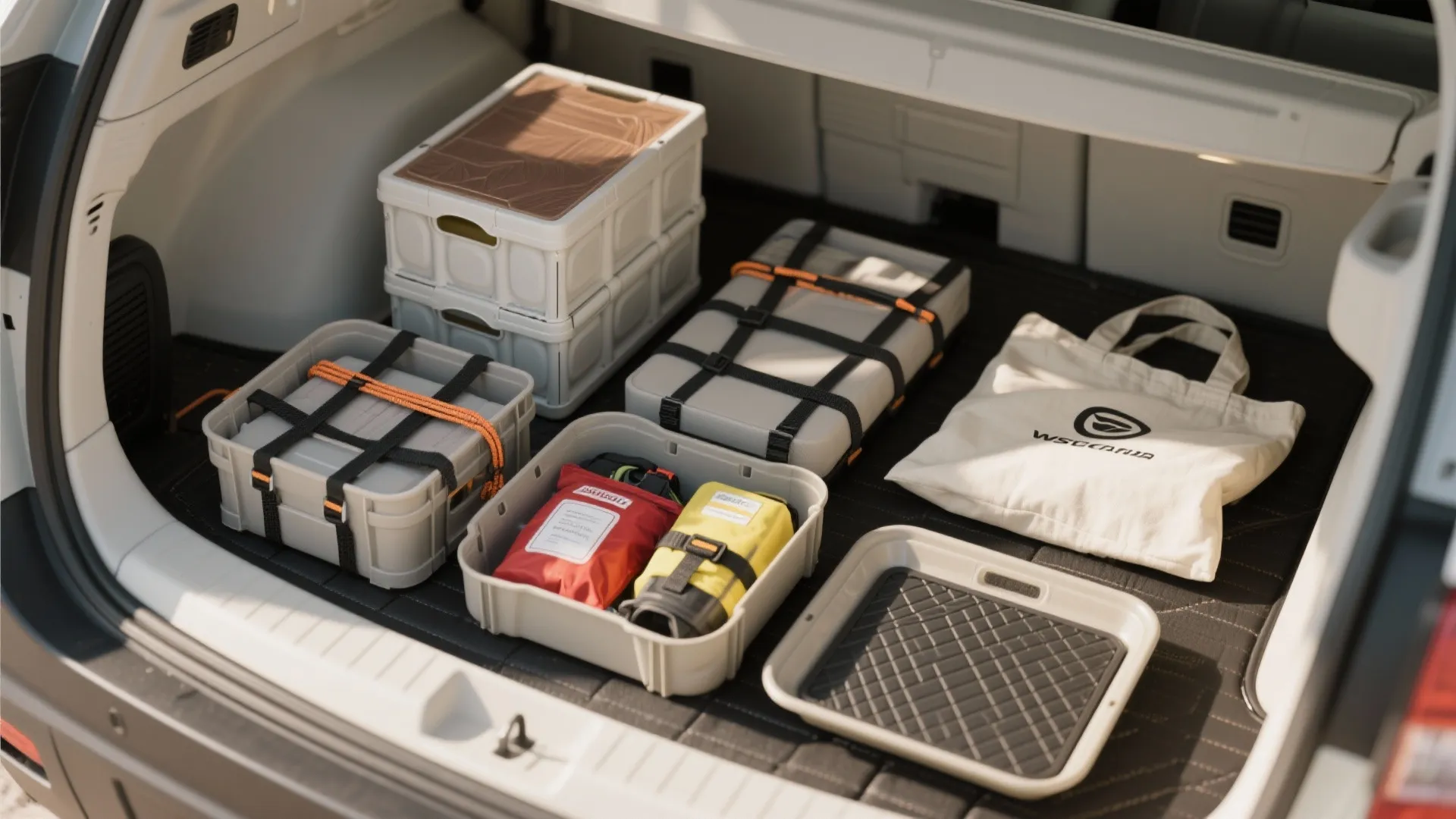 2. Use modular organizers and underfloor compartments