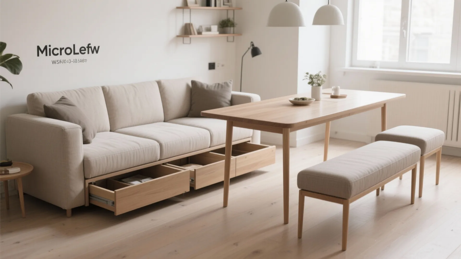 4) Modular Ottoman Benches with Under-Seat Storage
