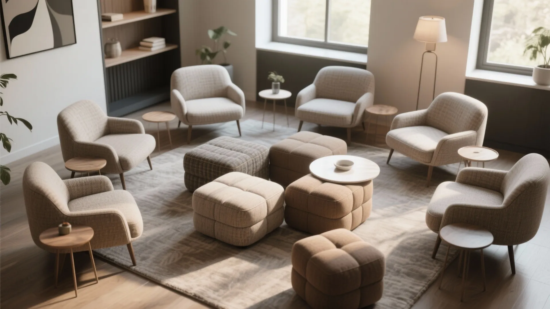 3. Modular Chairs and Ottomans