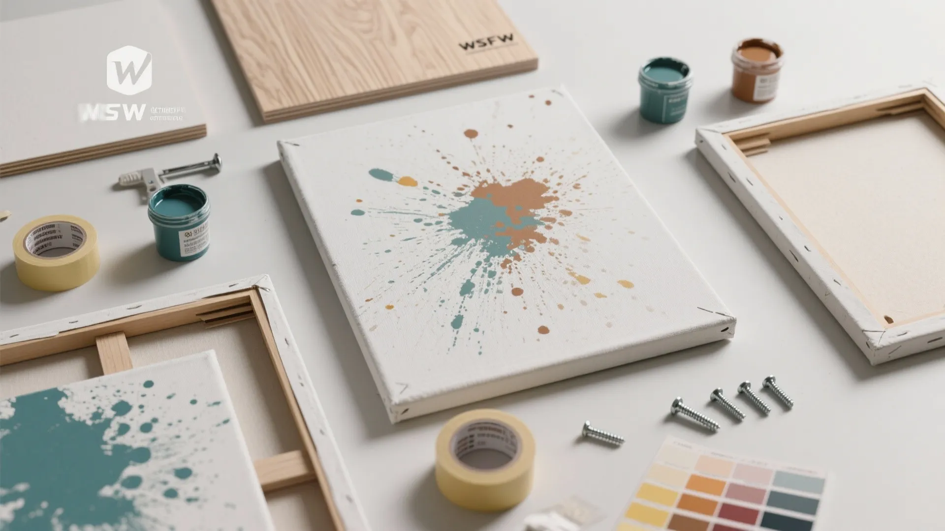 3. Modular Panels: Swapable splatter art