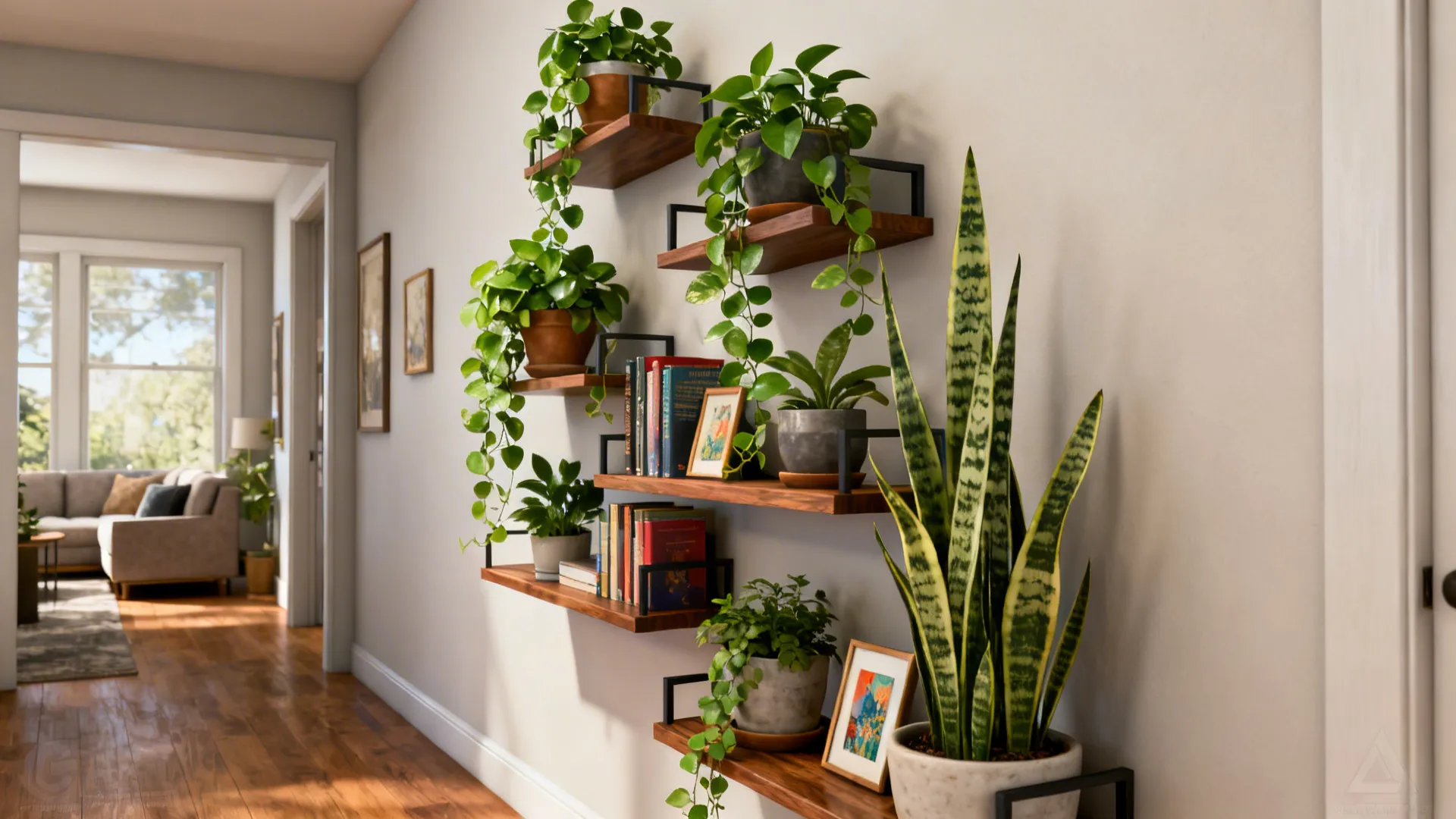 1. Modular plant shelves