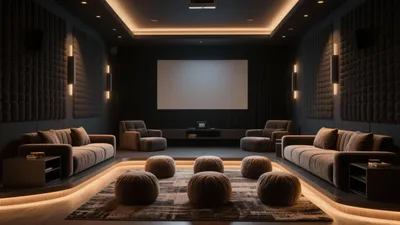 Luxury Home Theater Design with Ambient Lighting