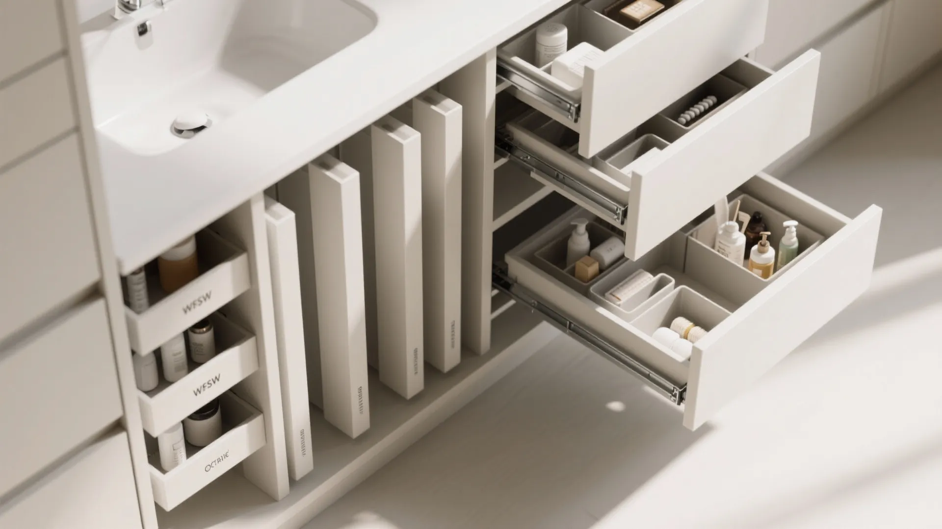 5. Modular Pull-Out Vanity Tower