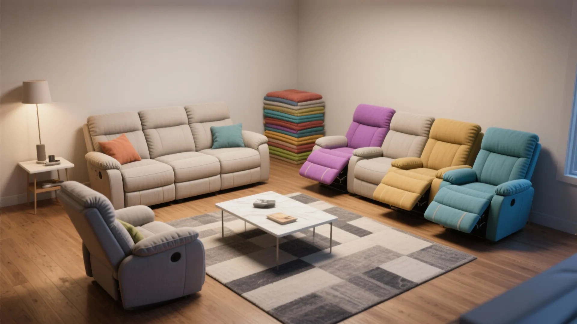 4. Use modular recliner groupings instead of a single sofa