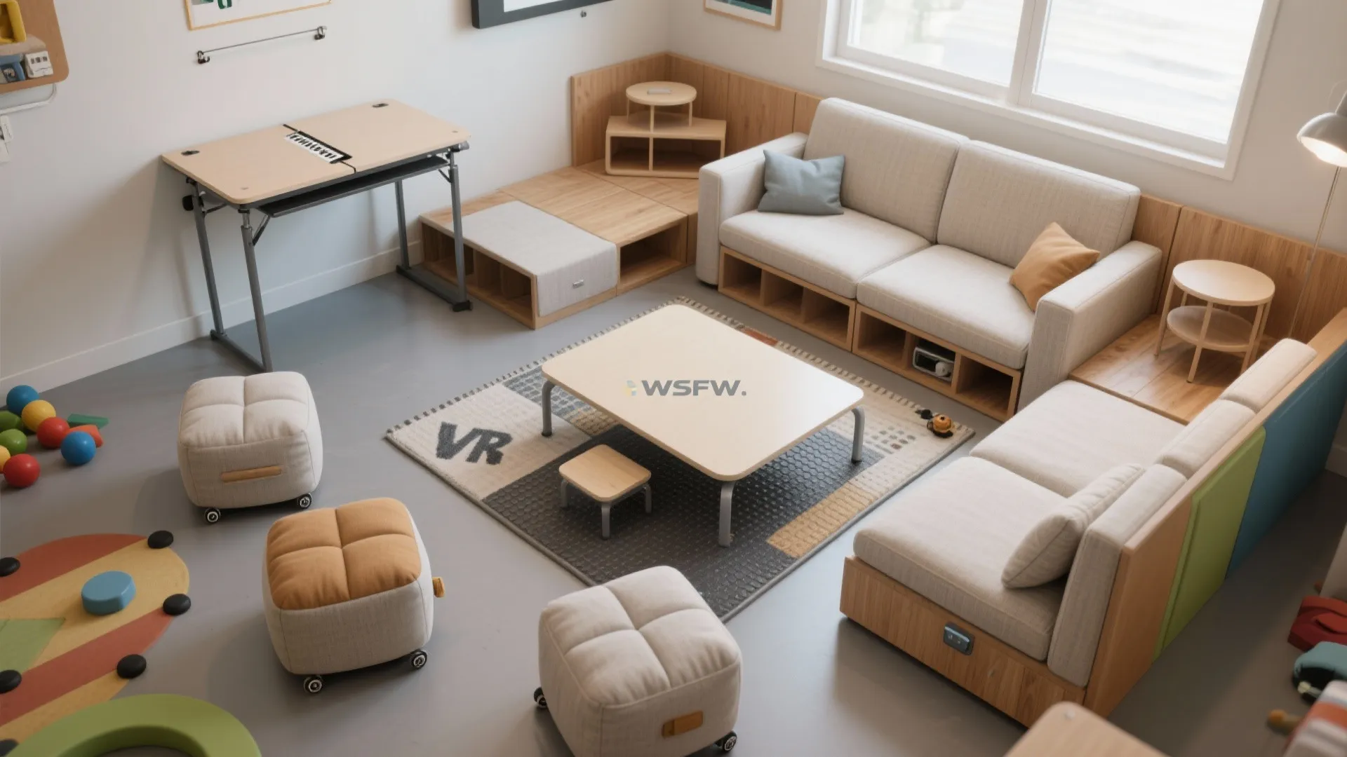 Modular Seating + Fold-Down Table