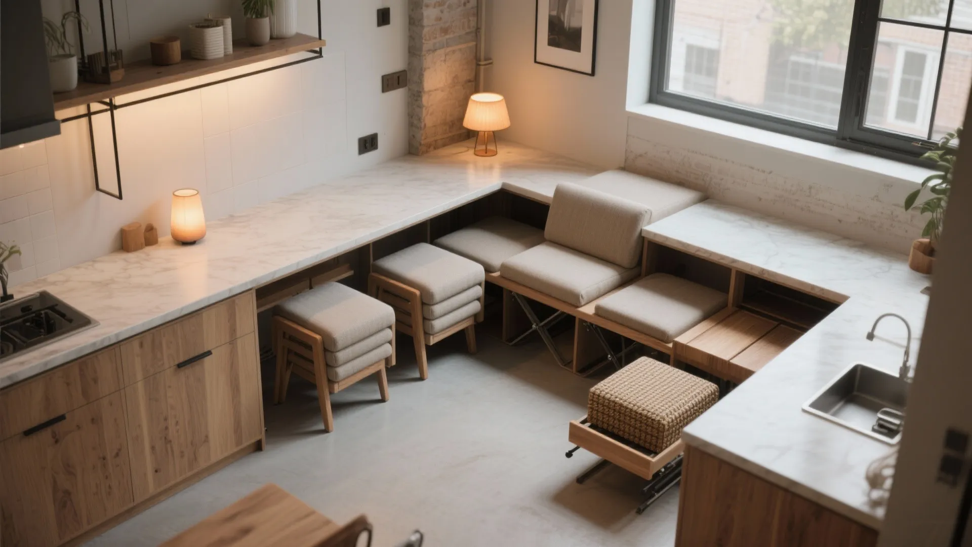 1. Modular seating that disappears