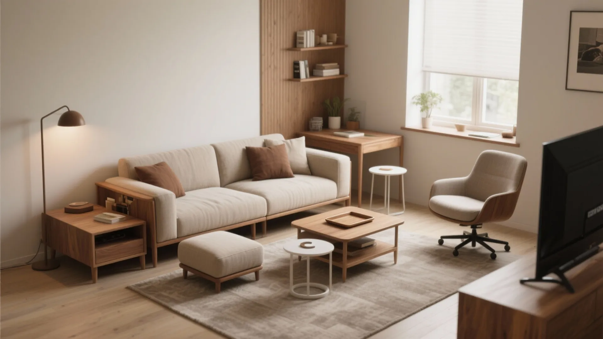 4) Modular seating and nimble tables