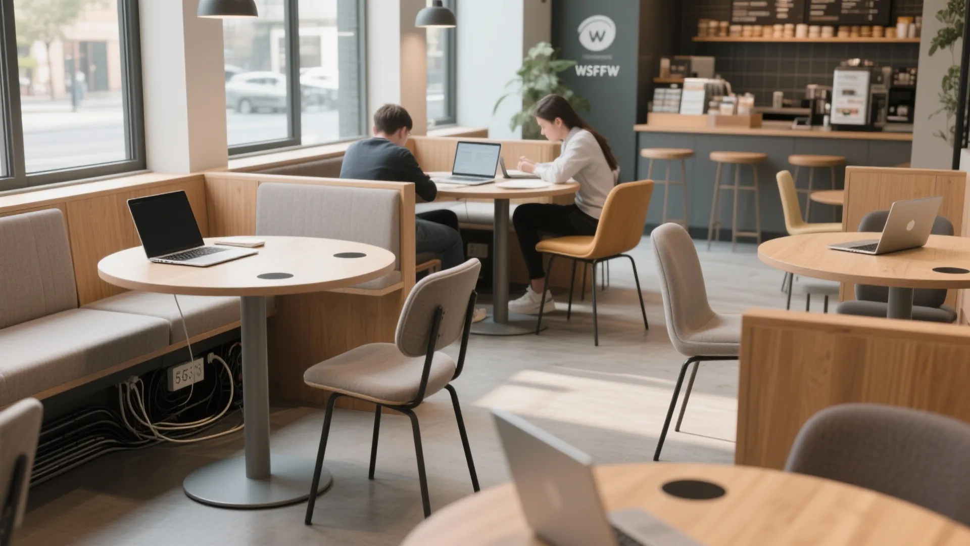 Flexible, modular seating that respects laptop ergonomics