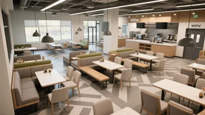 Modern Office Cafe Design with Open Layout