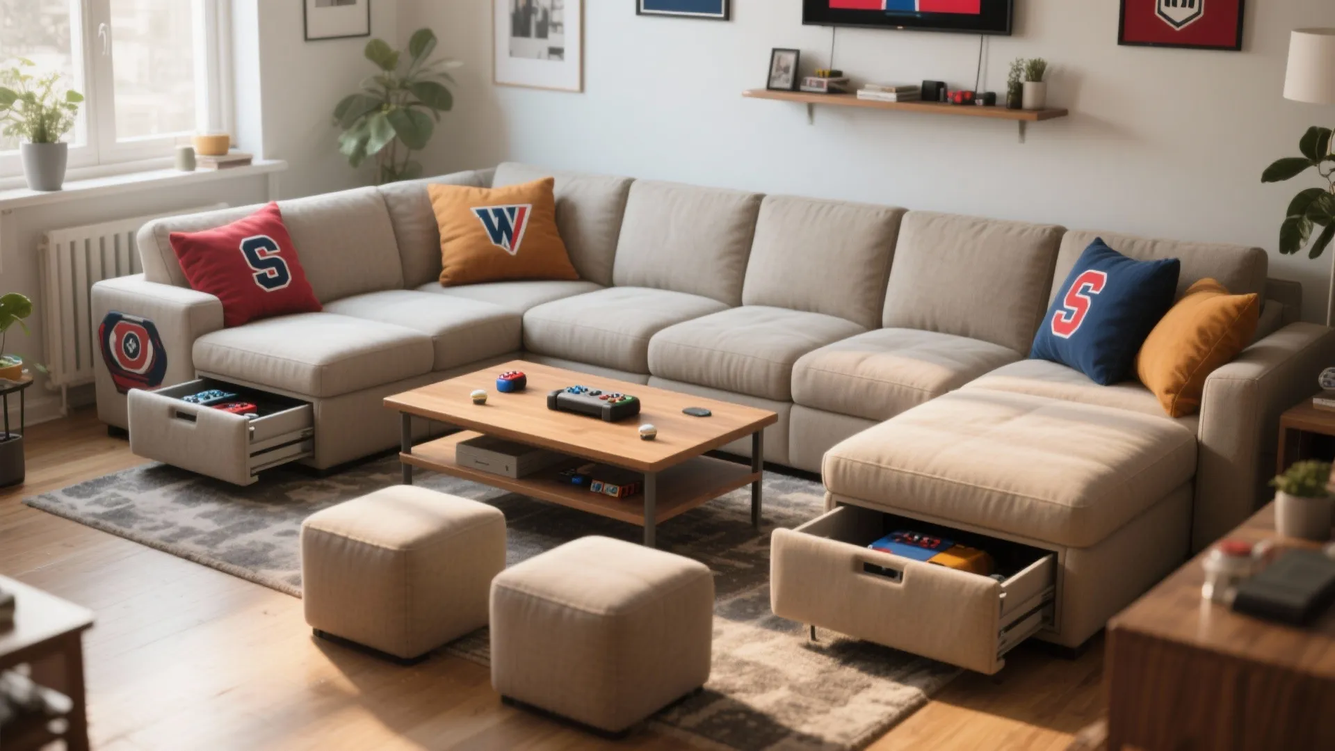 1. Flexible Living Zone with Modular Seating