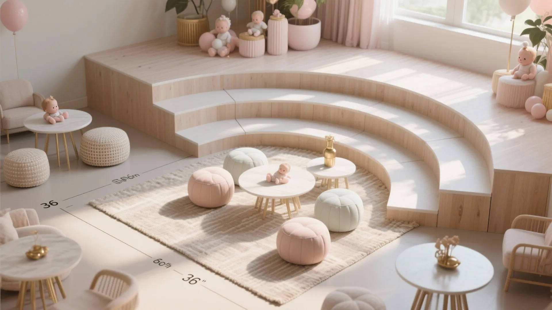 Modular Low Seating and Multi-Height Layers