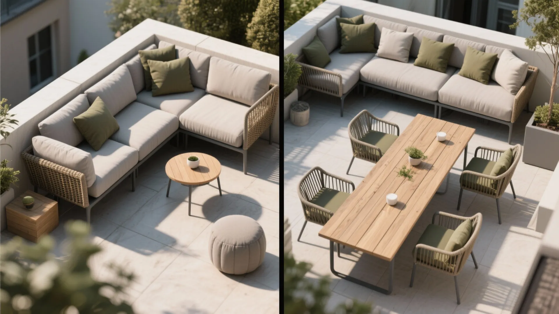 5. Modular sectional pieces for flexible layouts