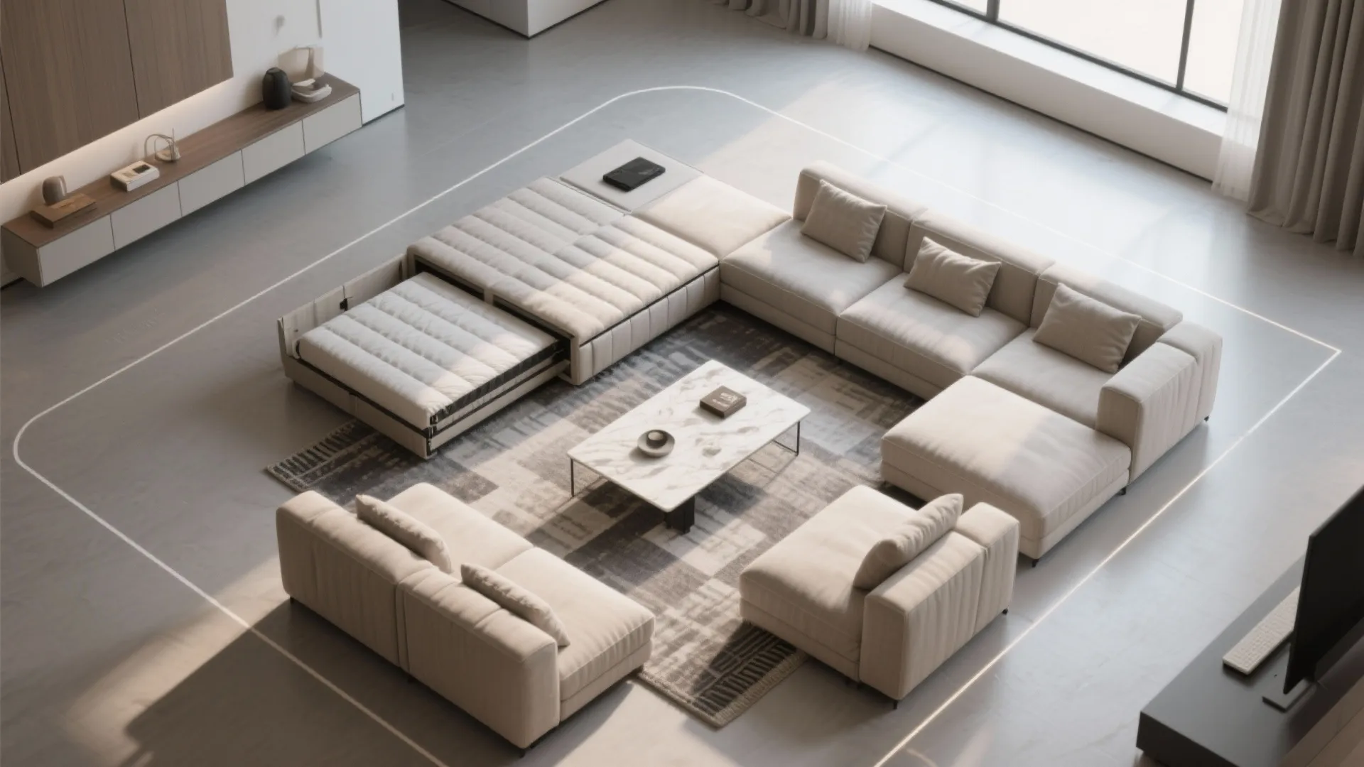 3. Modular sectionals with a sleeper module