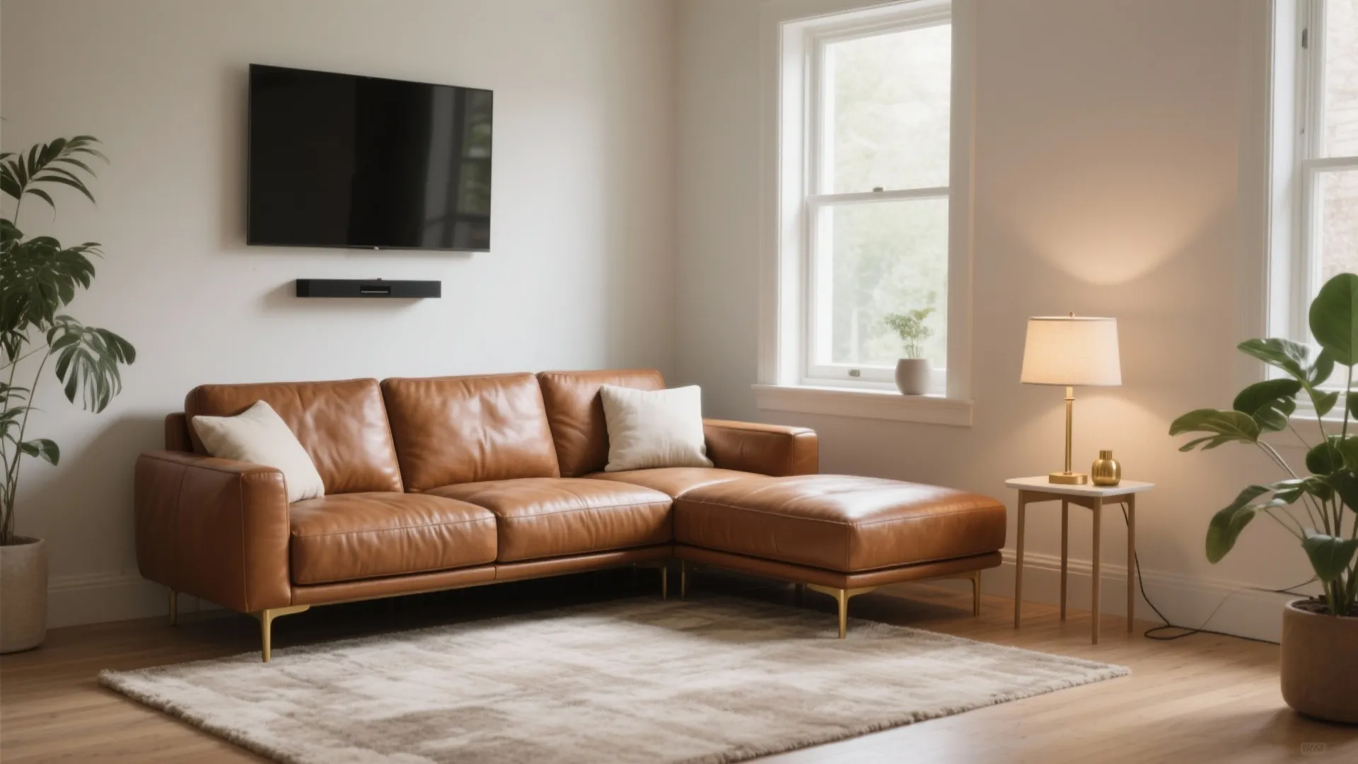 Modular, Apartment-Size Leather Sectional