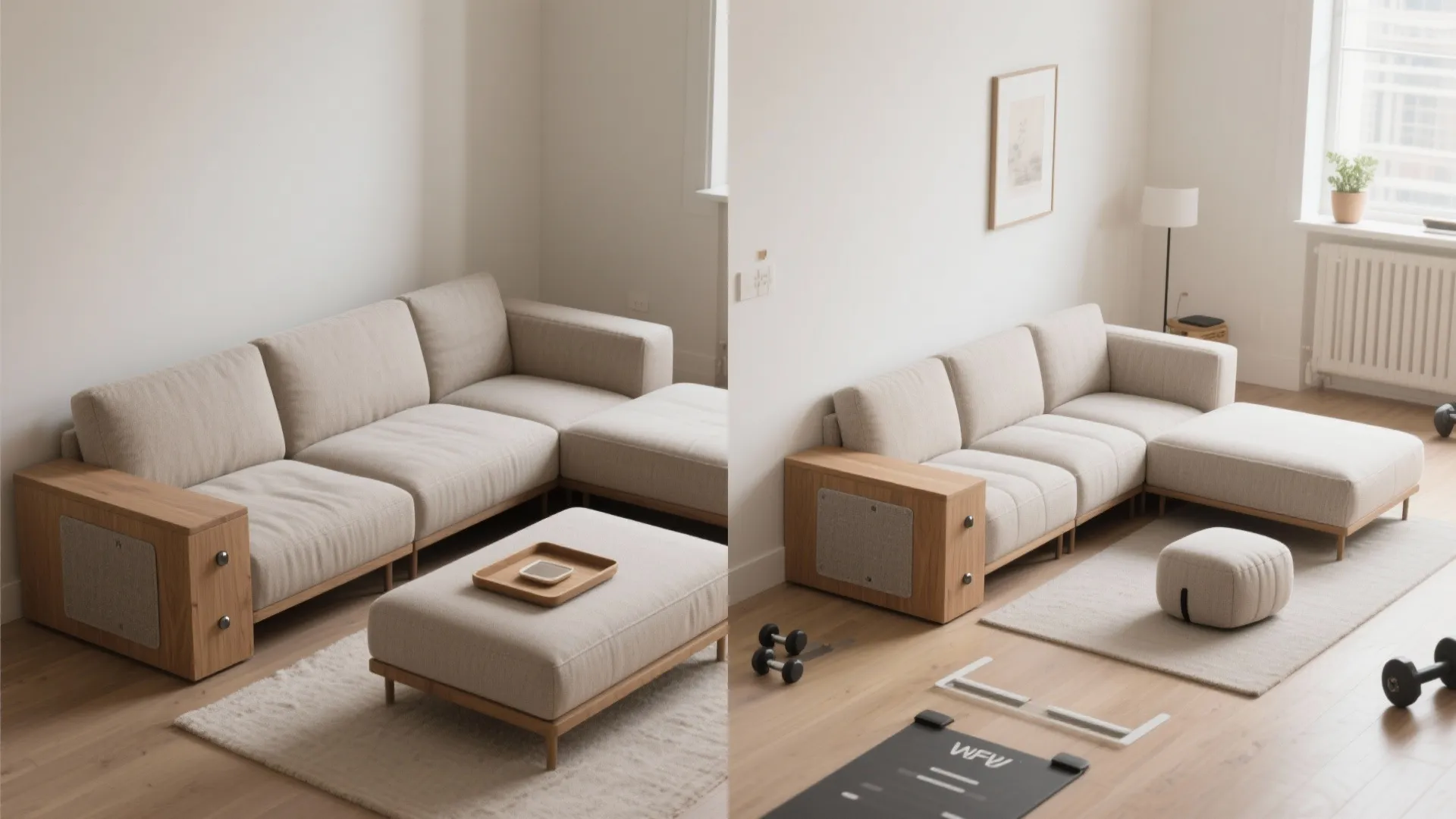 4) Modular corner units for multi-mode living