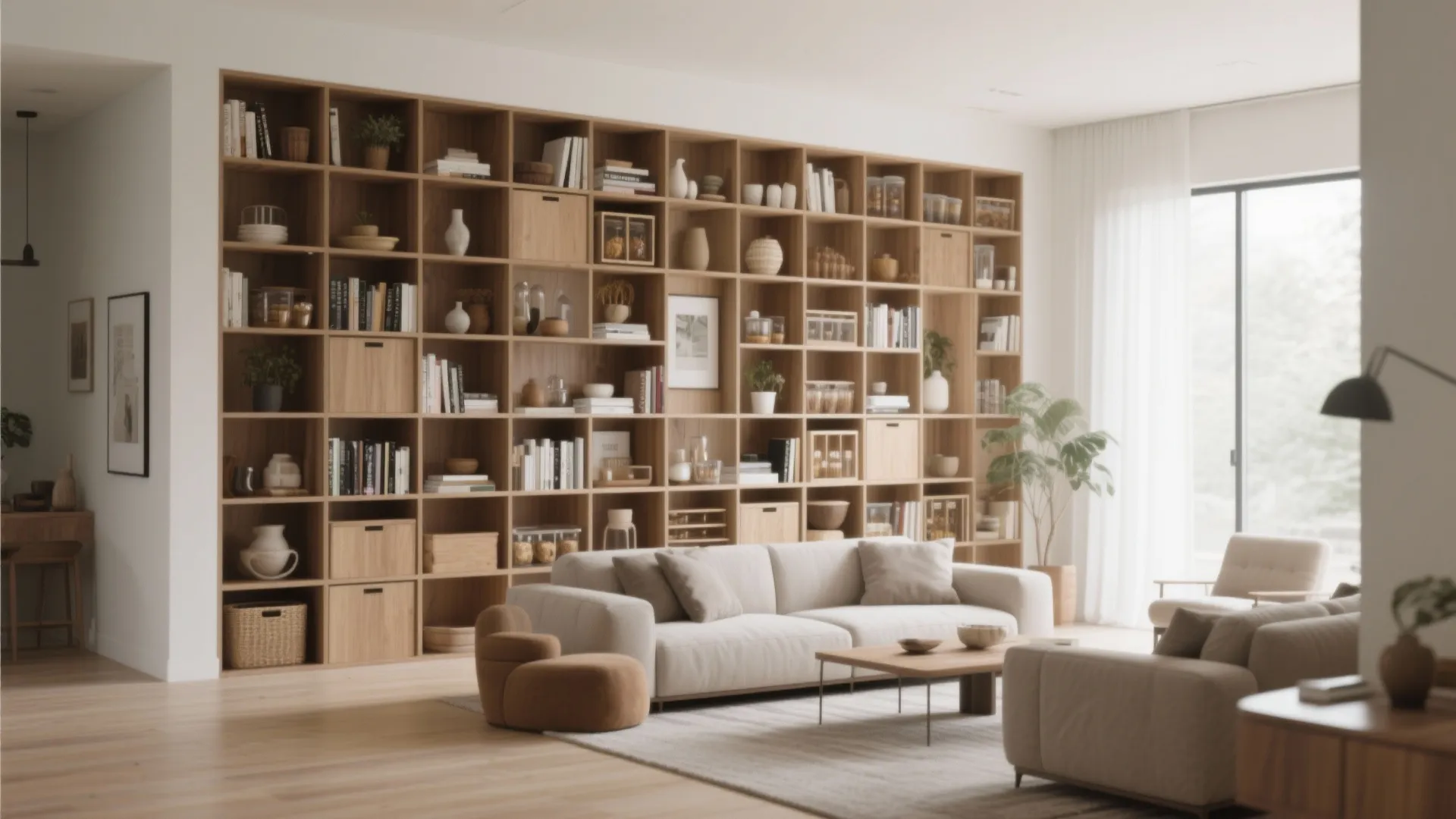 Modular shelving as an evolving backdrop