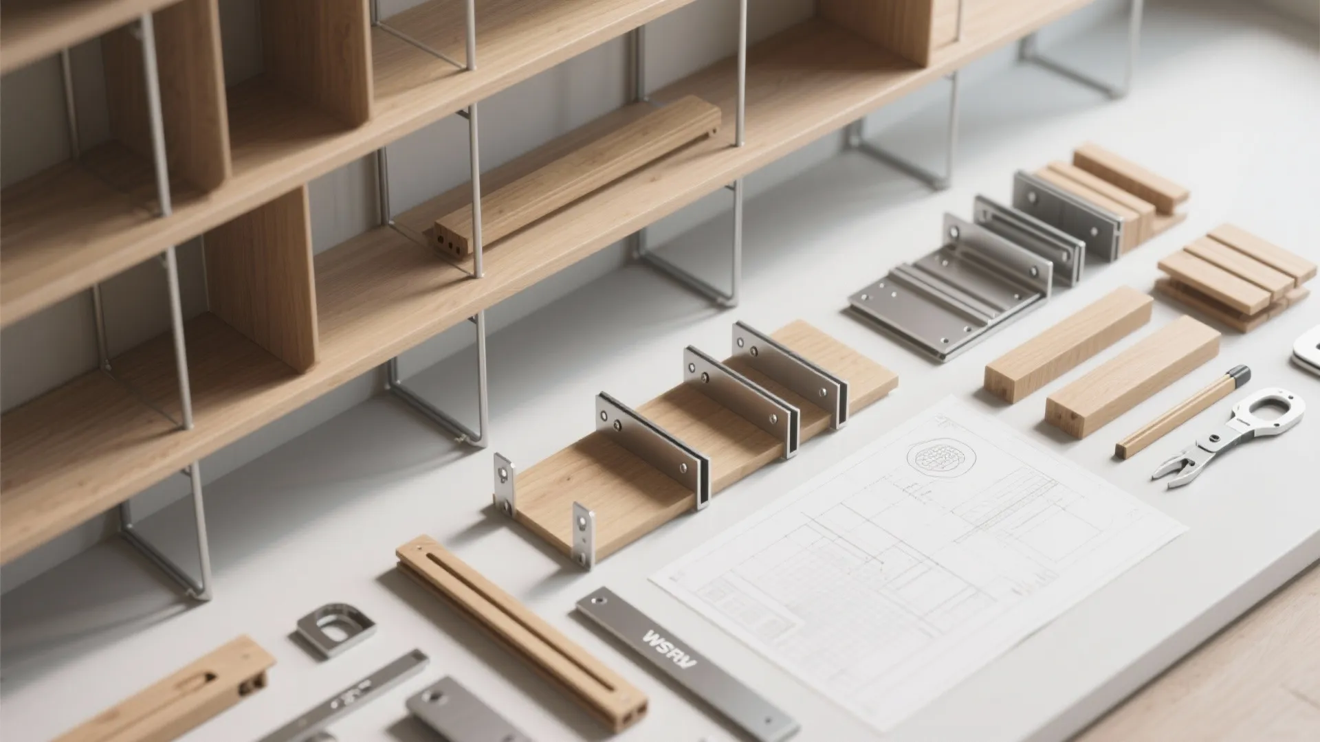 9. Modular Shelving Workspace